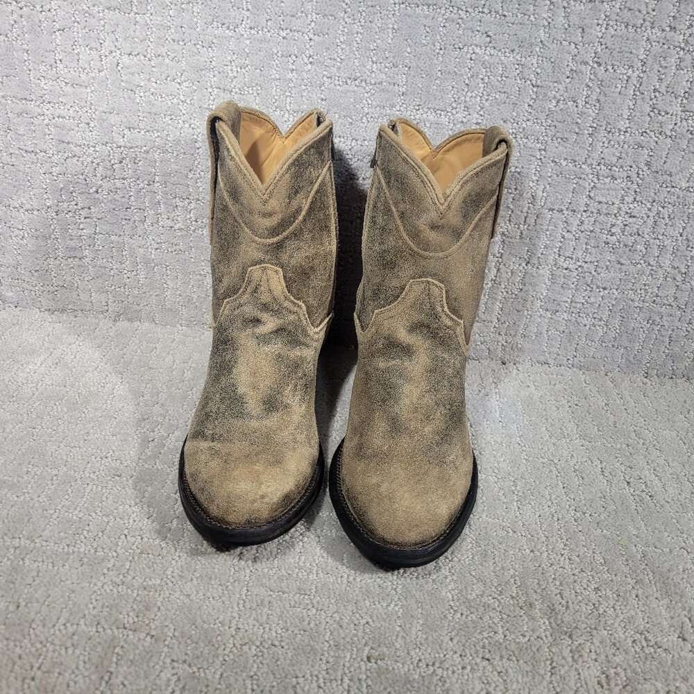 Tecovas The Dean Men's Size US 8EE Taupe Suede Side Zip Western Boots - Picture 2 of 10
